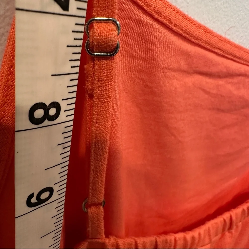 GAP Drop Waist Coral Linen Blend  Maxi Dress Small Tall‎ - Picture 11 of 11